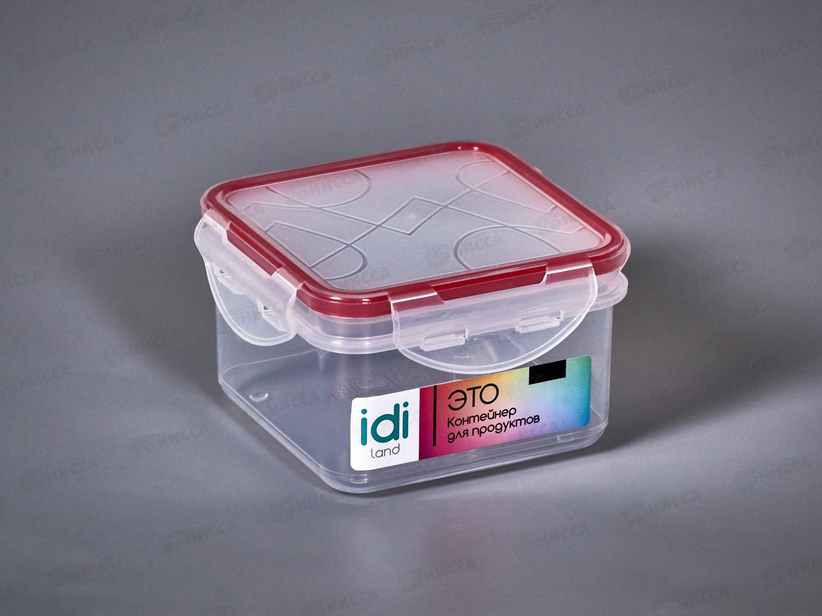 Контейнер для продуктов &quotModena&quot квадратный 0,4л с защелками 221110706/03 *24