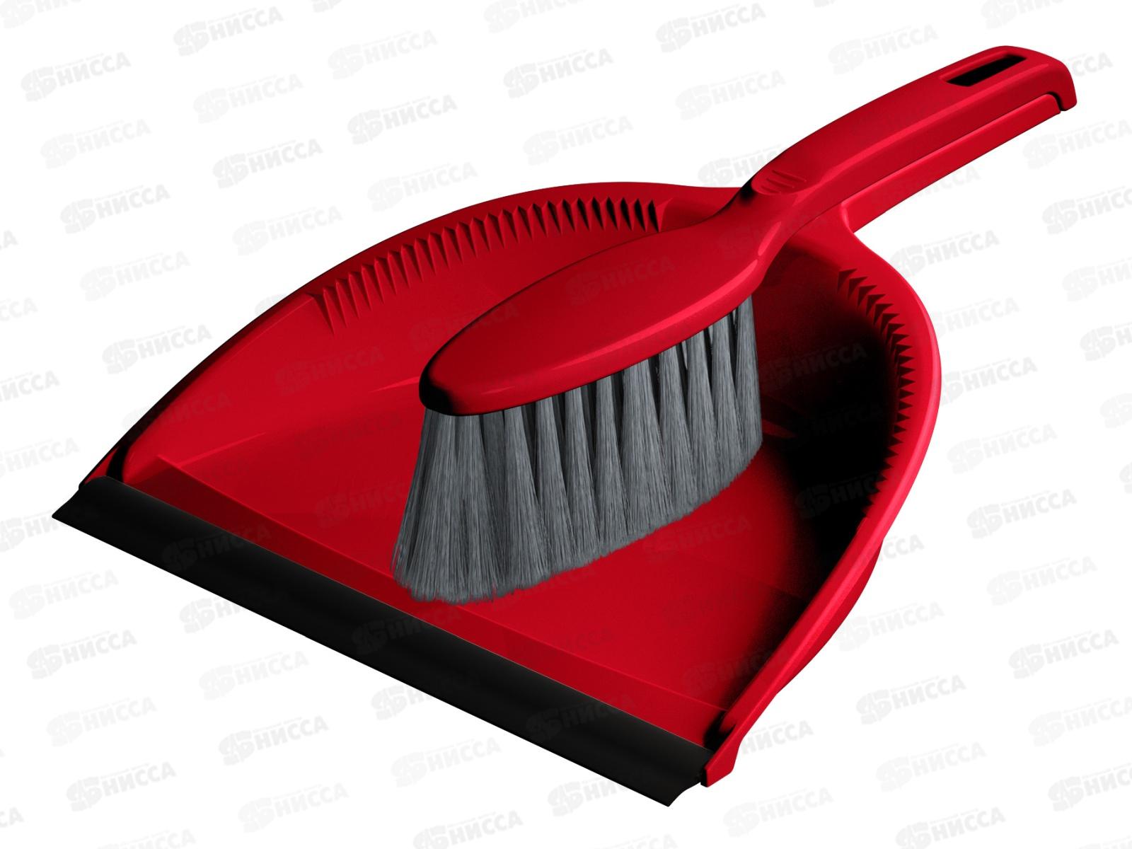 Щетка-сметка &quotRimo&quot с совком с кромкой красный 221234206/03