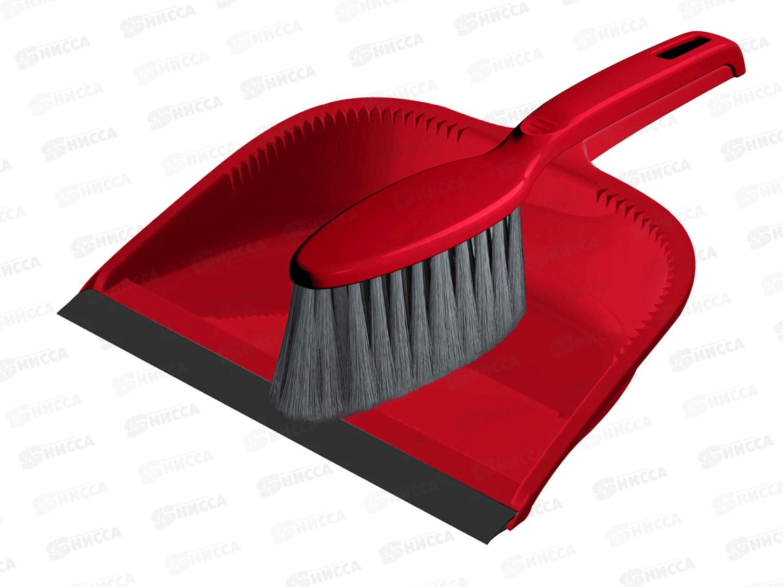 Щетка-сметка &quotRimo&quot с совком с кромкой красный 221241406/03 *14