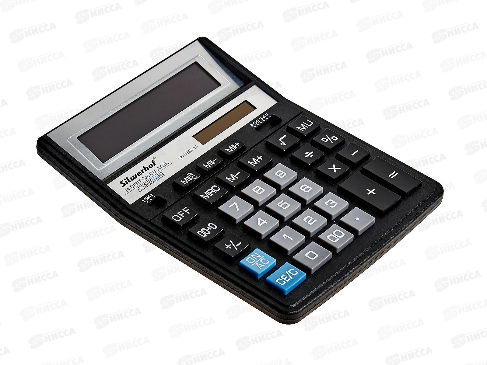 Калькулятор SILWERHOF настольный 14-разрядный SH-888X-14 черный  *10
