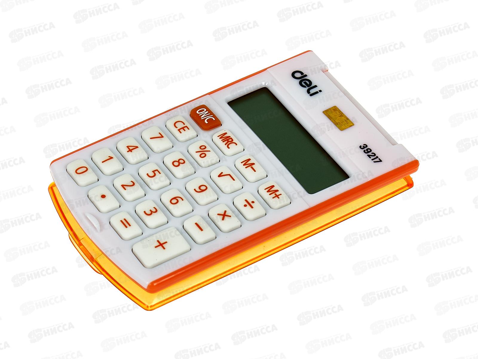 Калькулятор Deli карманный E39217/OR оранжевый 8-разр. 1189195 *5