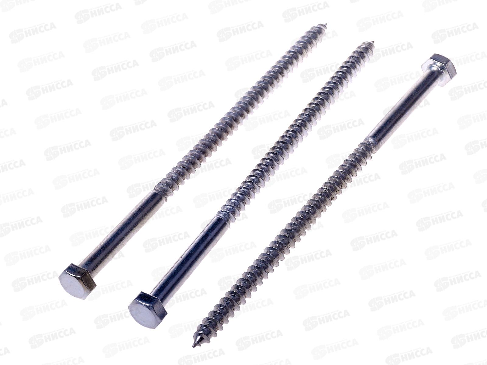 Шуруп сантехнический 8*170 (белый цинк 25шт) DIN571