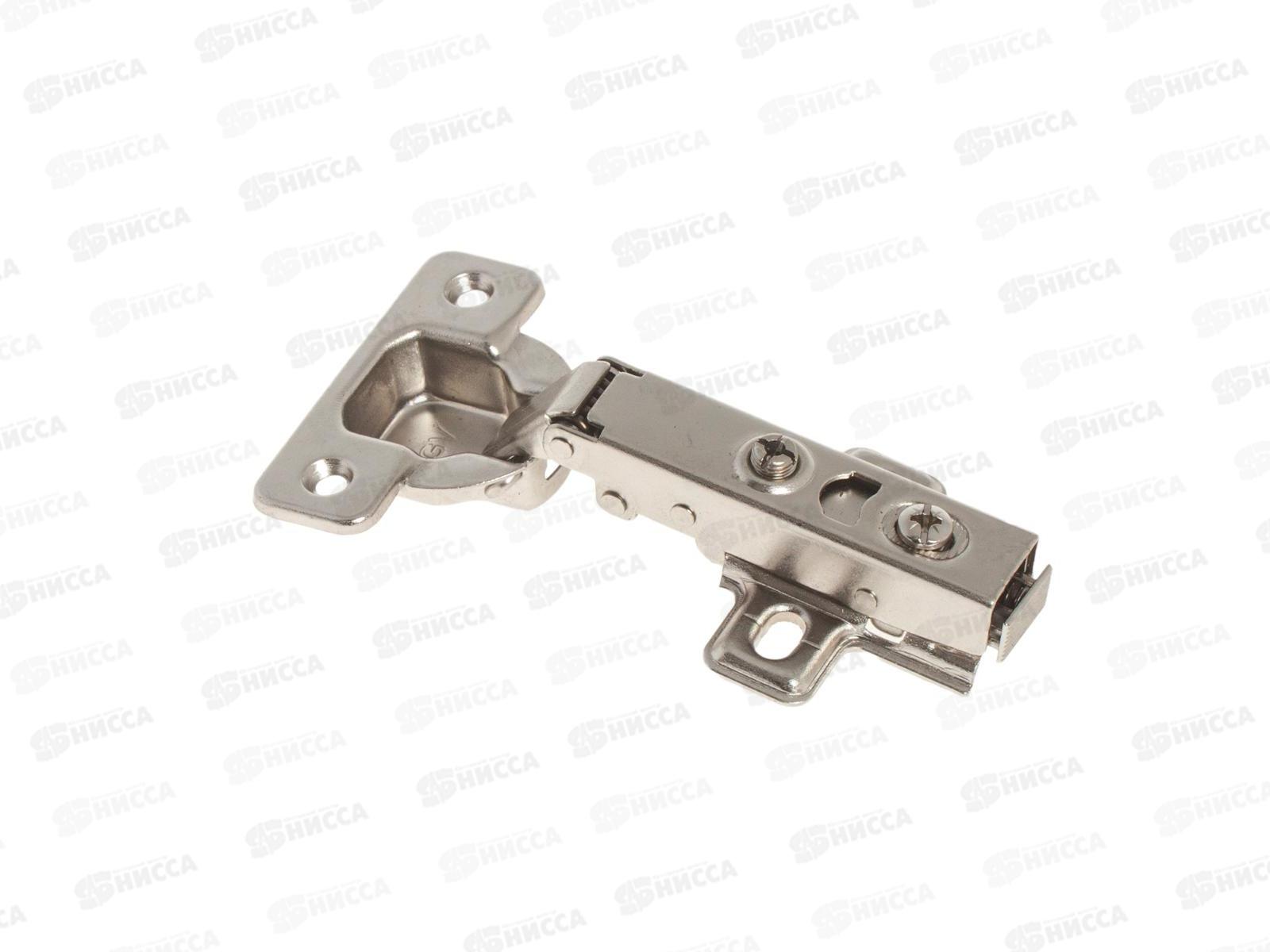 Петля мебельная CLICK 110гр с доводчиком с ответной планкой (1шт), саморезы в комплекте