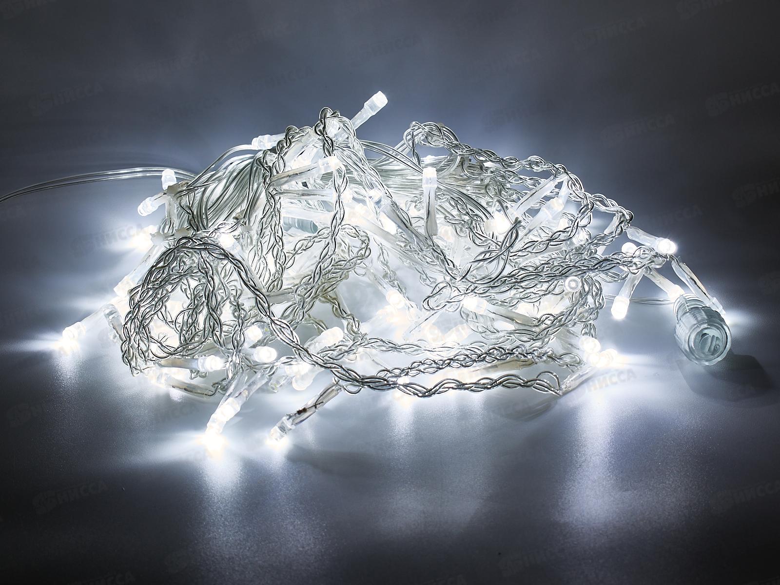 Гирлянда 40*60см д/улицы Бахрома 100LED 1реж белый 183-289