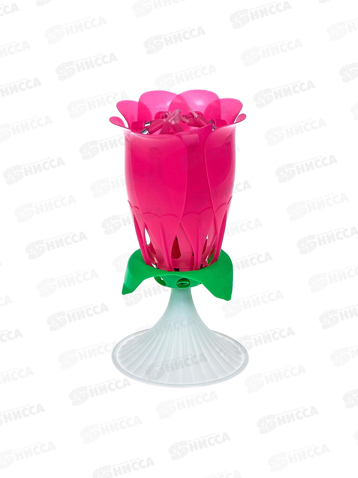 Свечи для торта &quotРоза&quot раскрывается 8шт розовый 112-515