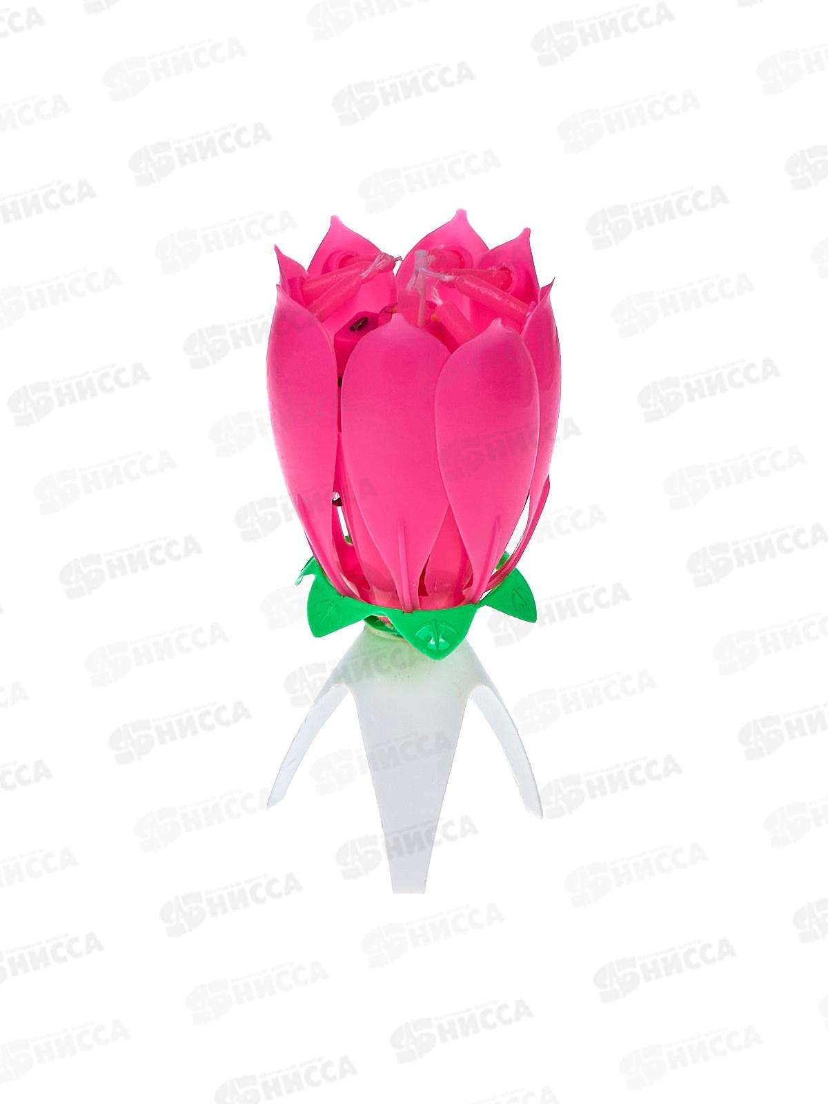 Свечи для торта "Салют" раскрывается 8шт розовый 554-467