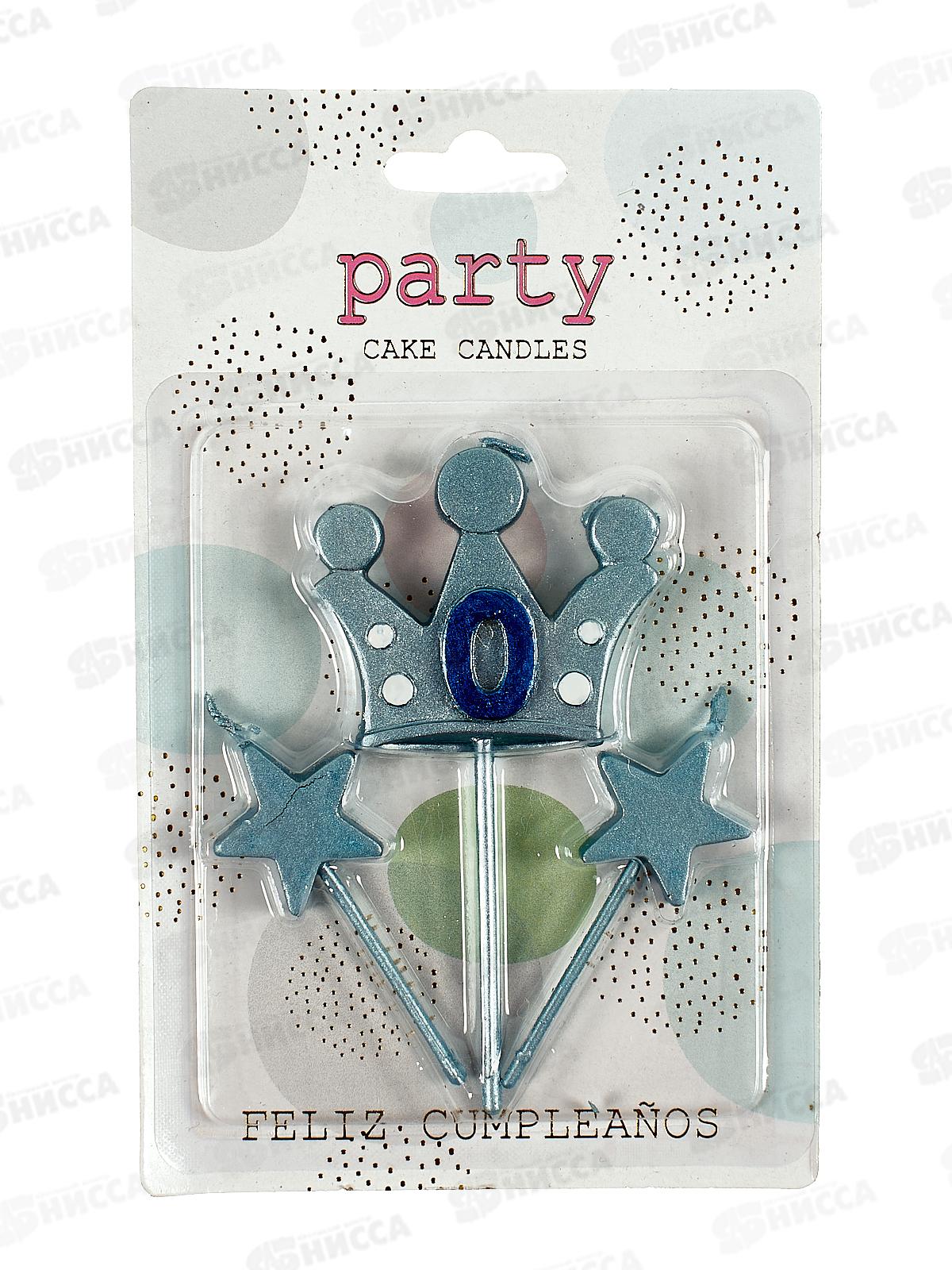 Свечи для торта "Король желаний цифра 0" 112-490