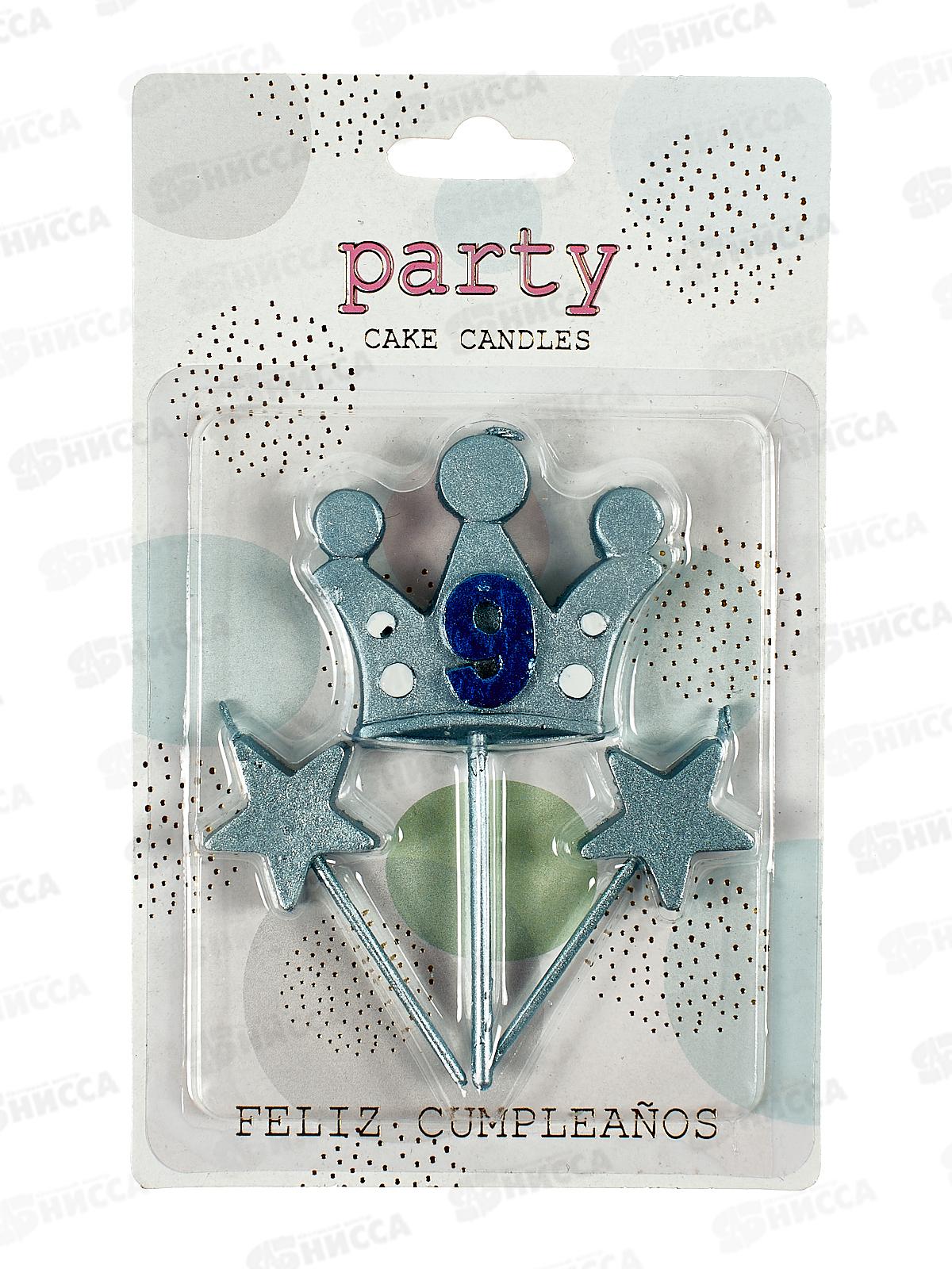 Свечи для торта "Король желаний цифра 9" 112-489