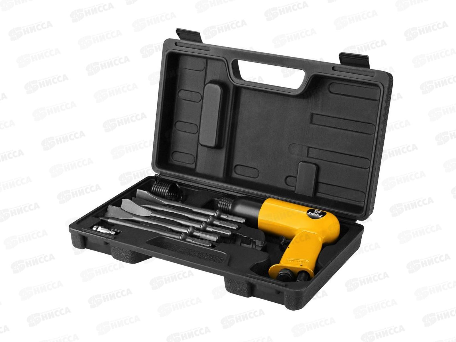 Молоток пневматический 4500уд./мин., 6 атм., в чемодане  8 предметов, DEKO DKPT04 SET 3