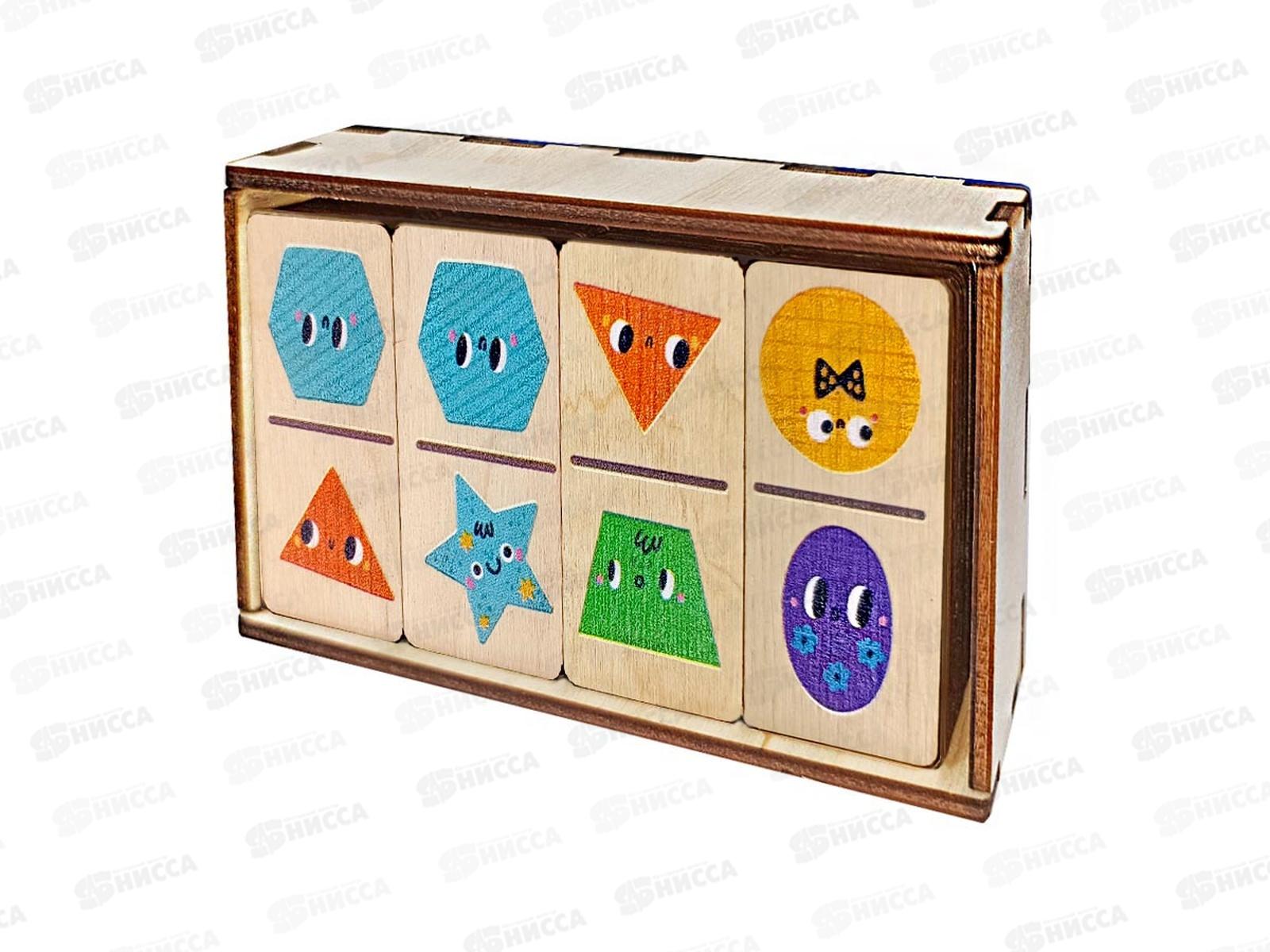 Домино деревянное "Фигуры" 28 фишек (50х25мм) 04533