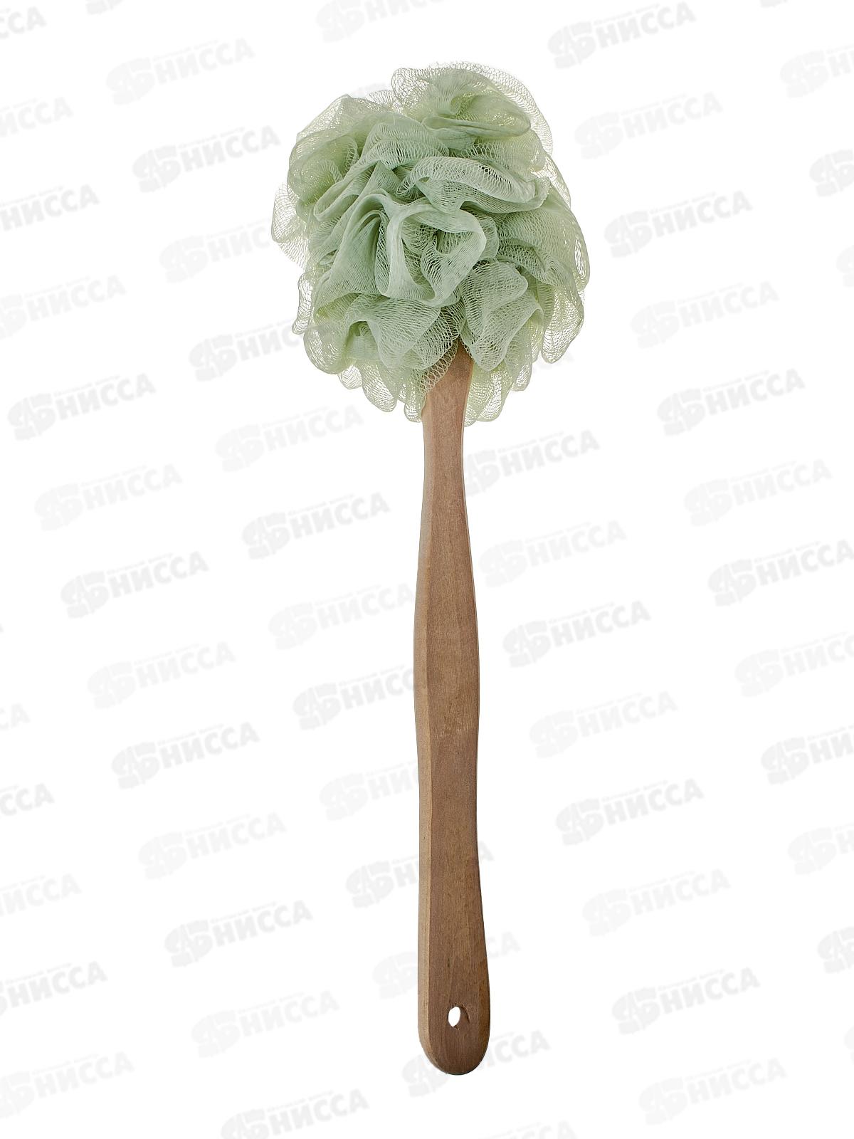 Мочалка-спонж ручка деревянная 30073