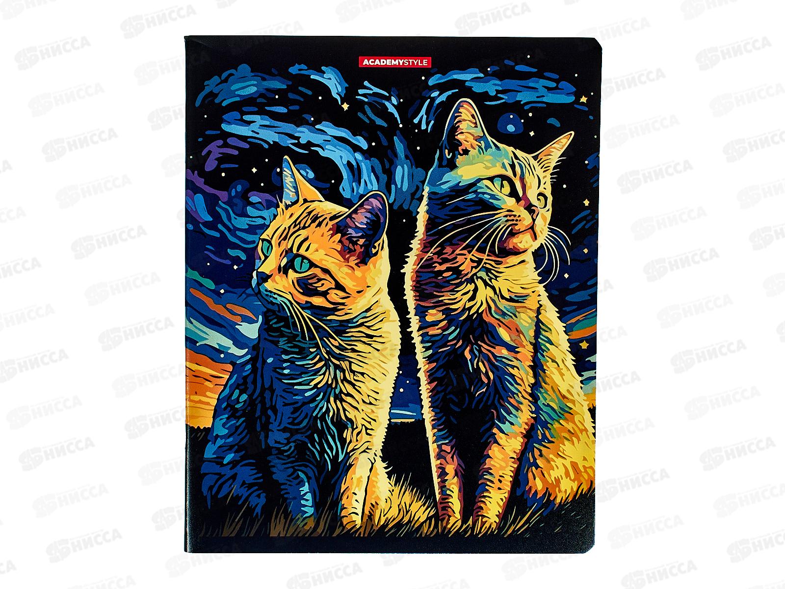 Тетрадь 48листов клетка АКАД Коты ночью EAC-14066/5 *20/60