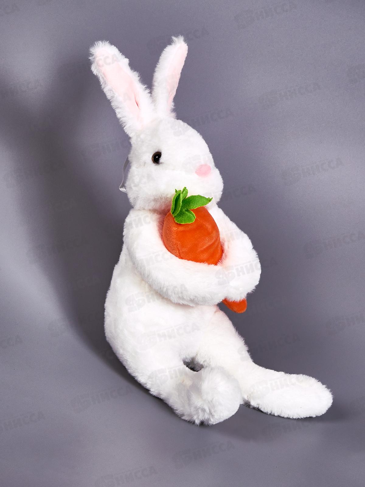 Мягкая игрушка №481-23 Зайка Стёпа с морковкой, 27см