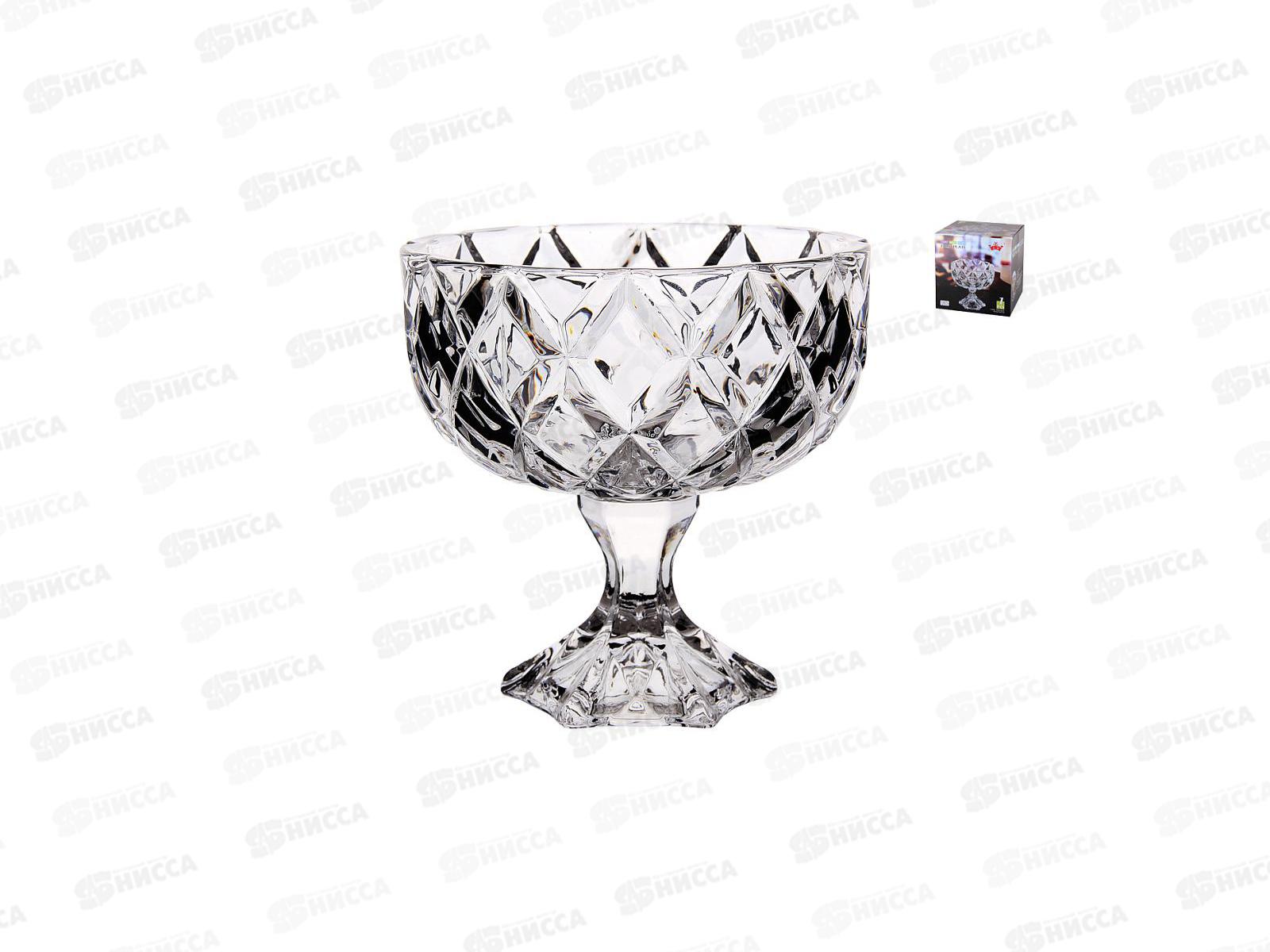 Ваза на ножке YJP-7081-2 18см Аргайл п/уп 209857 *8