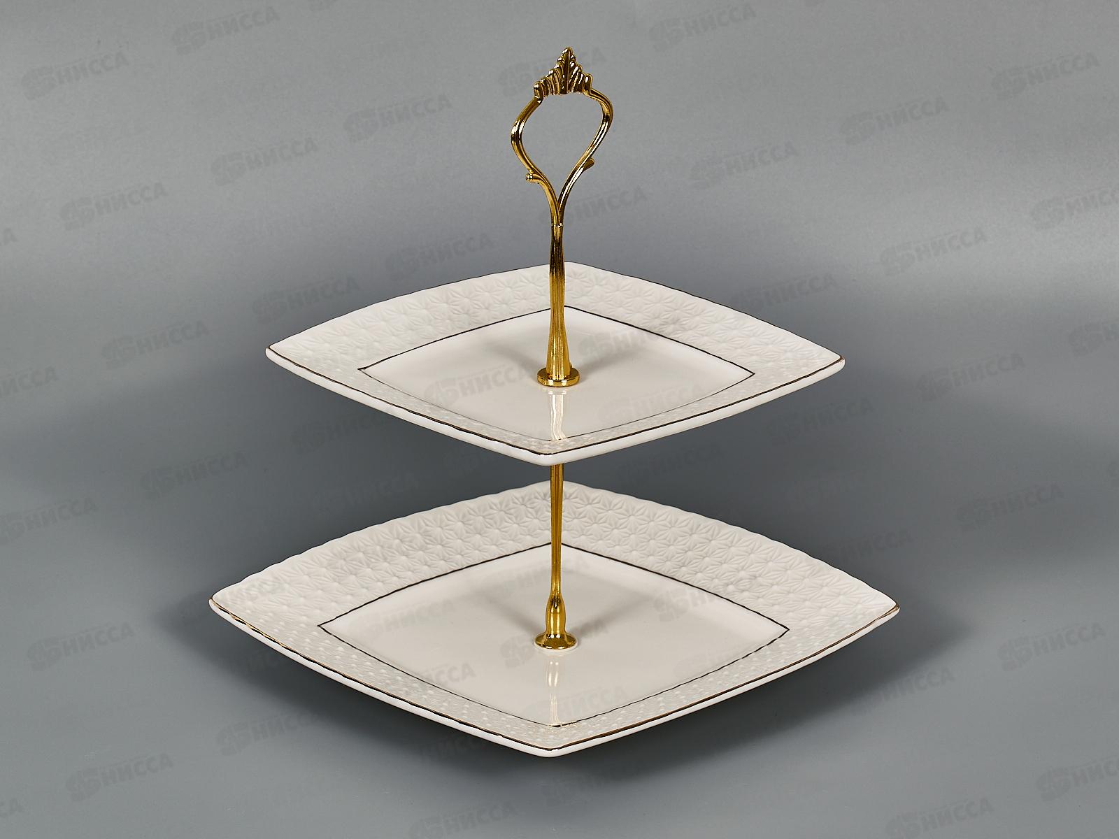 Ваза 2х-ярусная CMB0124-A 16,5-20см квадрат Снежная королева 749146 *12