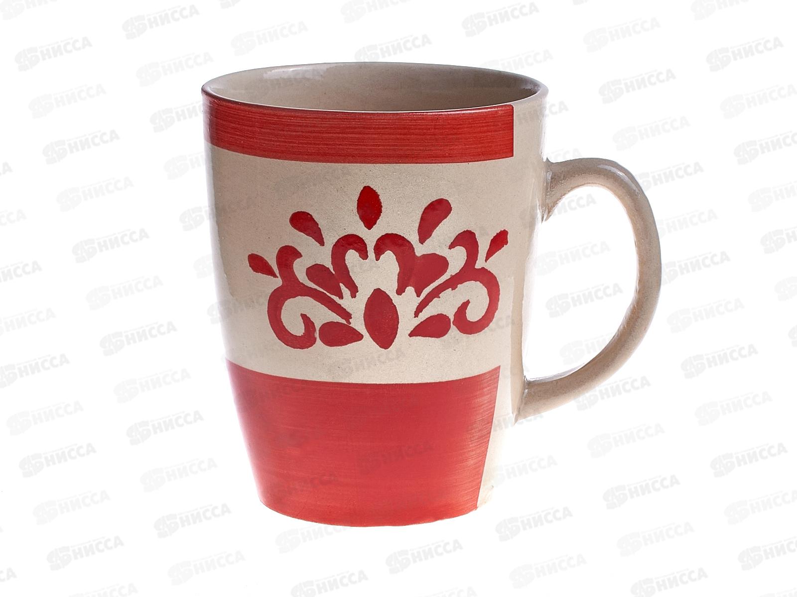 Кружка RX010 360мл Дамаск бордовый бочка 186578 *48