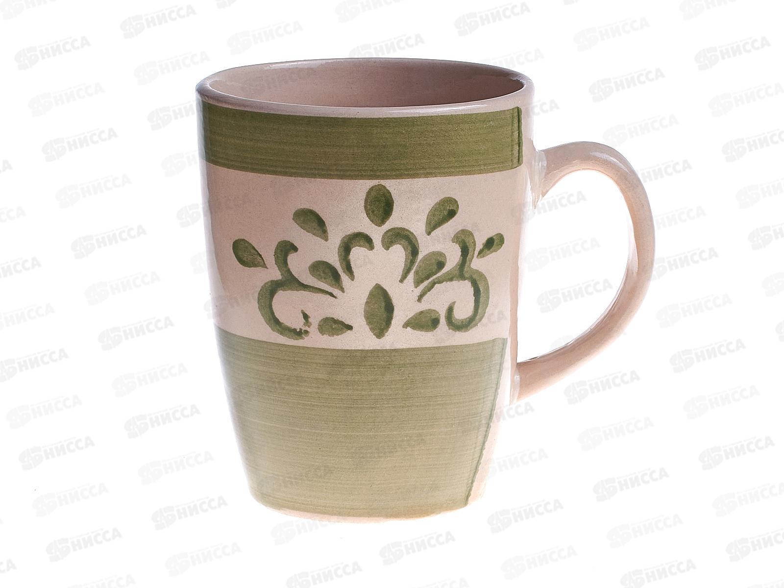 Кружка RX011 360мл Дамаск зеленый бочка 186579 *48