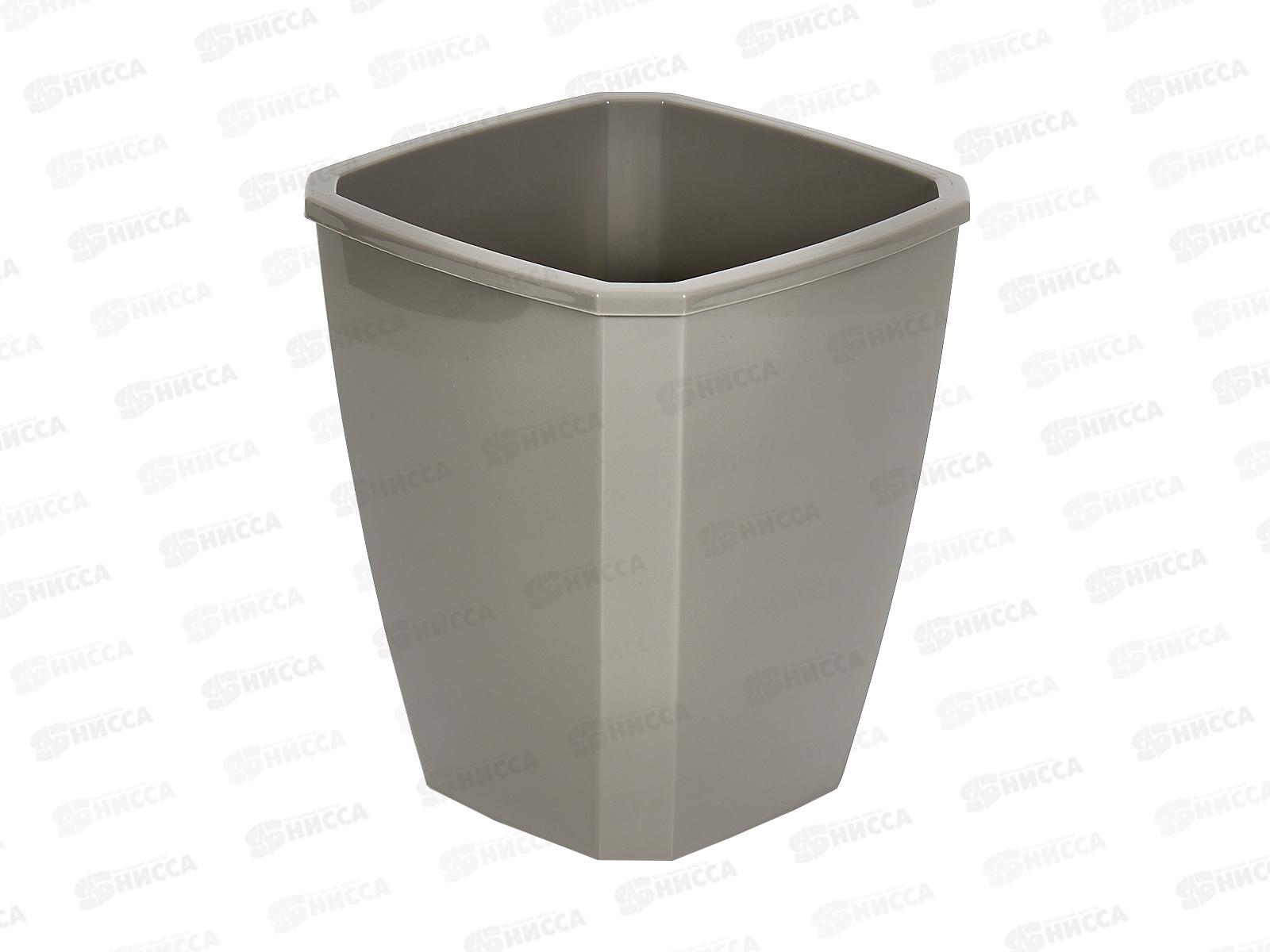 Кашпо Лаунж 2,4л квадратное с дренажной вставкой Пыльно-серое С371Псер