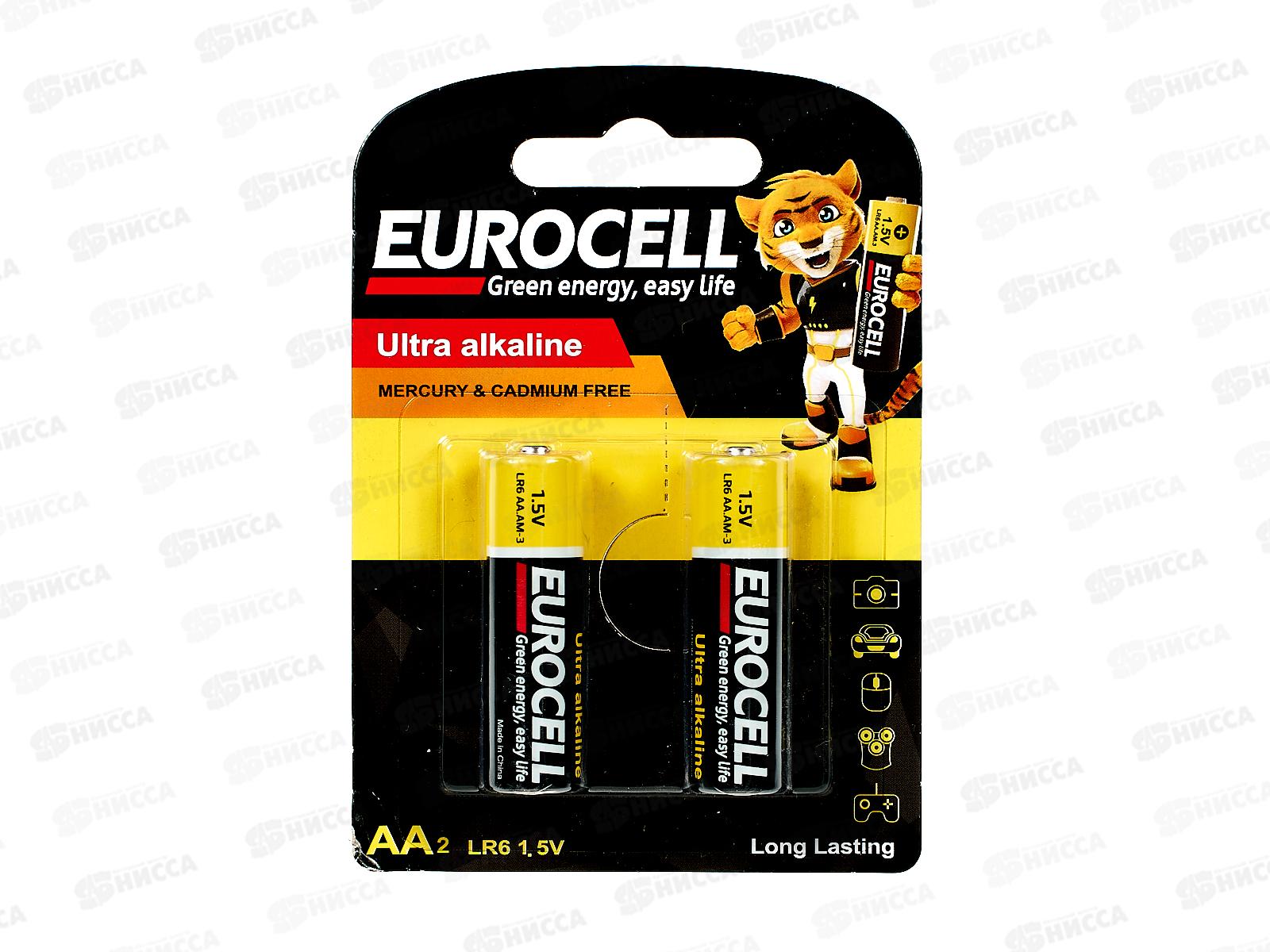 Батарейки Eurocell алкалиновые AA 2шт 0086 *12/192