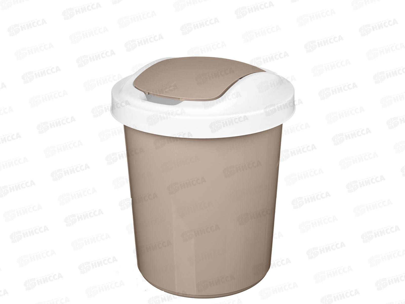 Контейнер д/мусора 6л &quotPalm" круглый бежевый 221301827/01