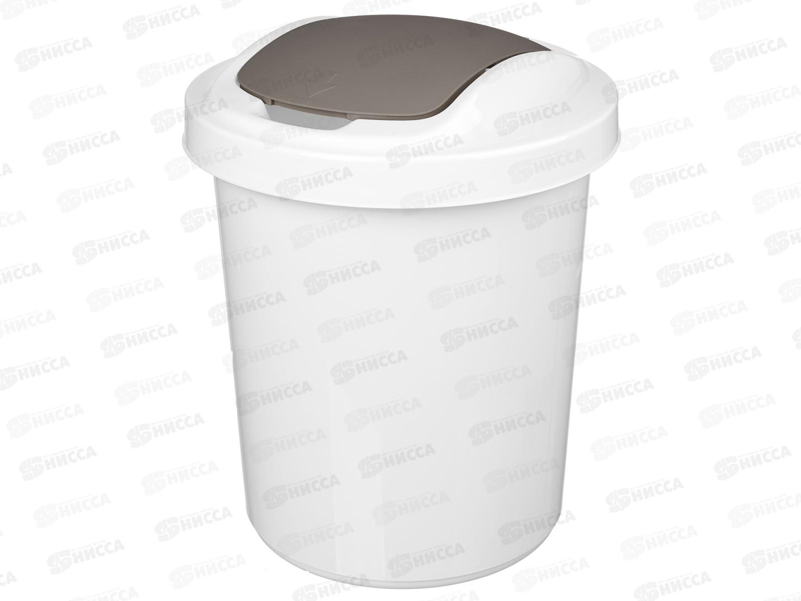 Контейнер для мусора 16л &quotPalm" круглый светло-серый 221301921/03