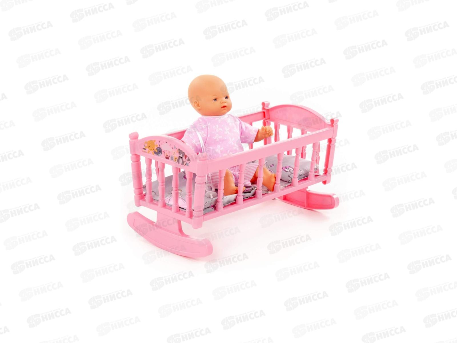 Пупс мягконабивной &quotМилый&quot 28см, с соской+кроватка-качалка №4, 8 эл., 54453 пакет