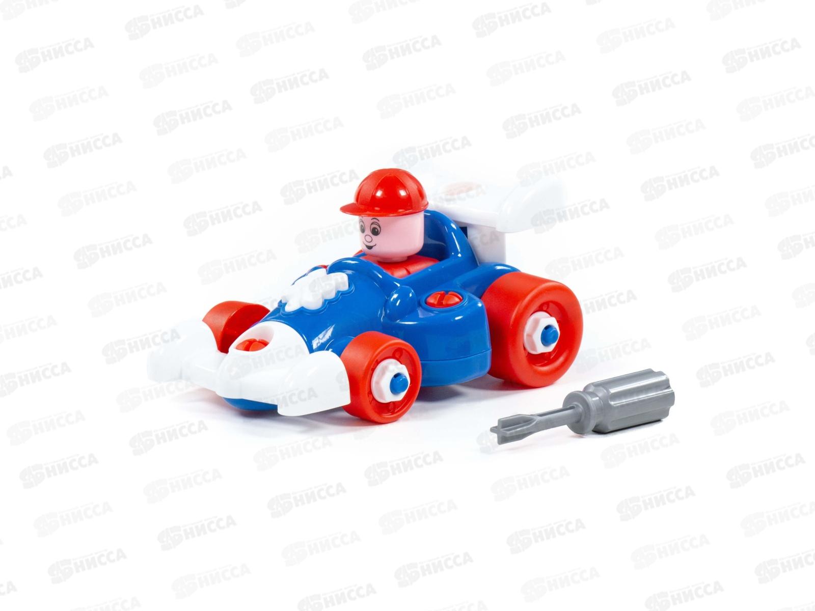 Конструктор-транспорт &quotАвтомобиль гоночный&quot (16 эл), 77127 в пакете*16