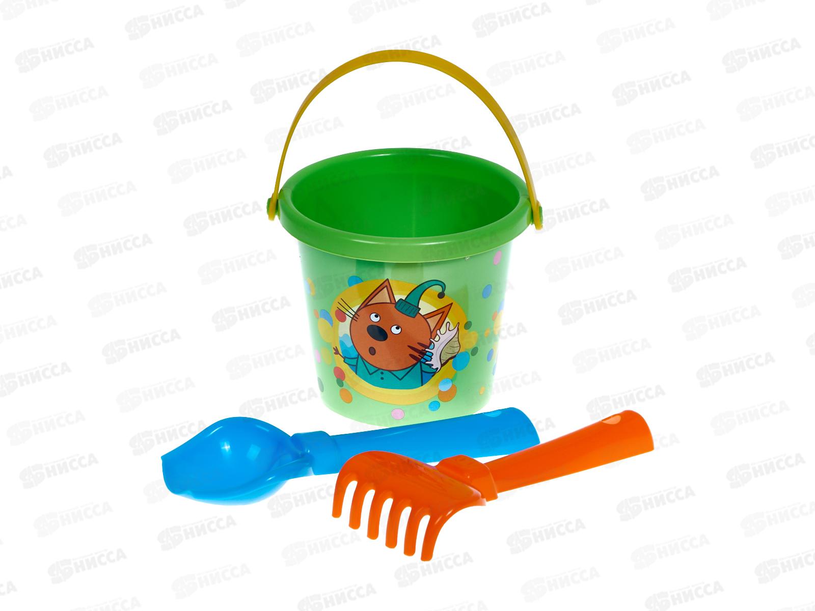 Набор песочный №11 &quotТри кота&quot 77929 (ведро+совок+грабельки) *16