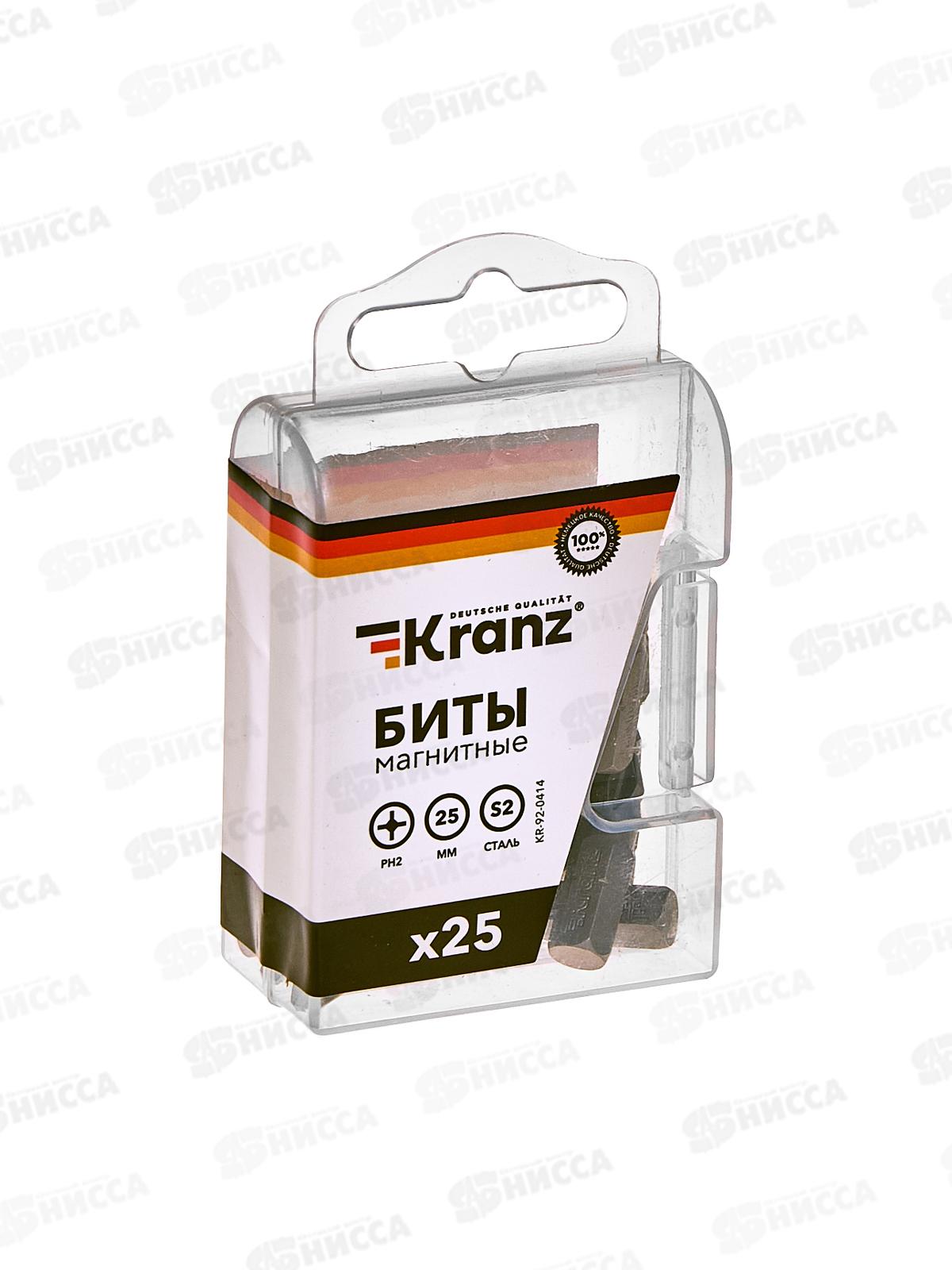 Бита PH2*25мм для шуруповерта Kranz, 25шт KR-92-0414