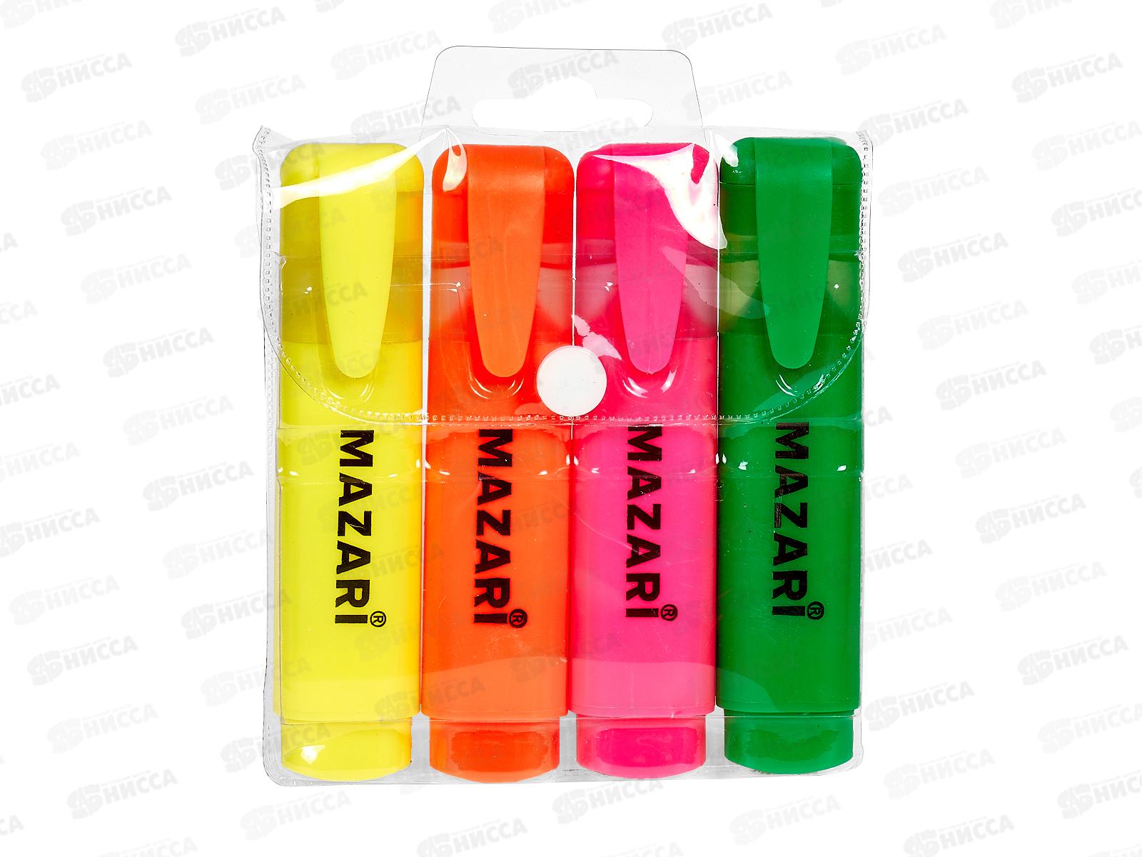 Маркеры MAZARI Firefly текст. 4цв., М-4601 *15