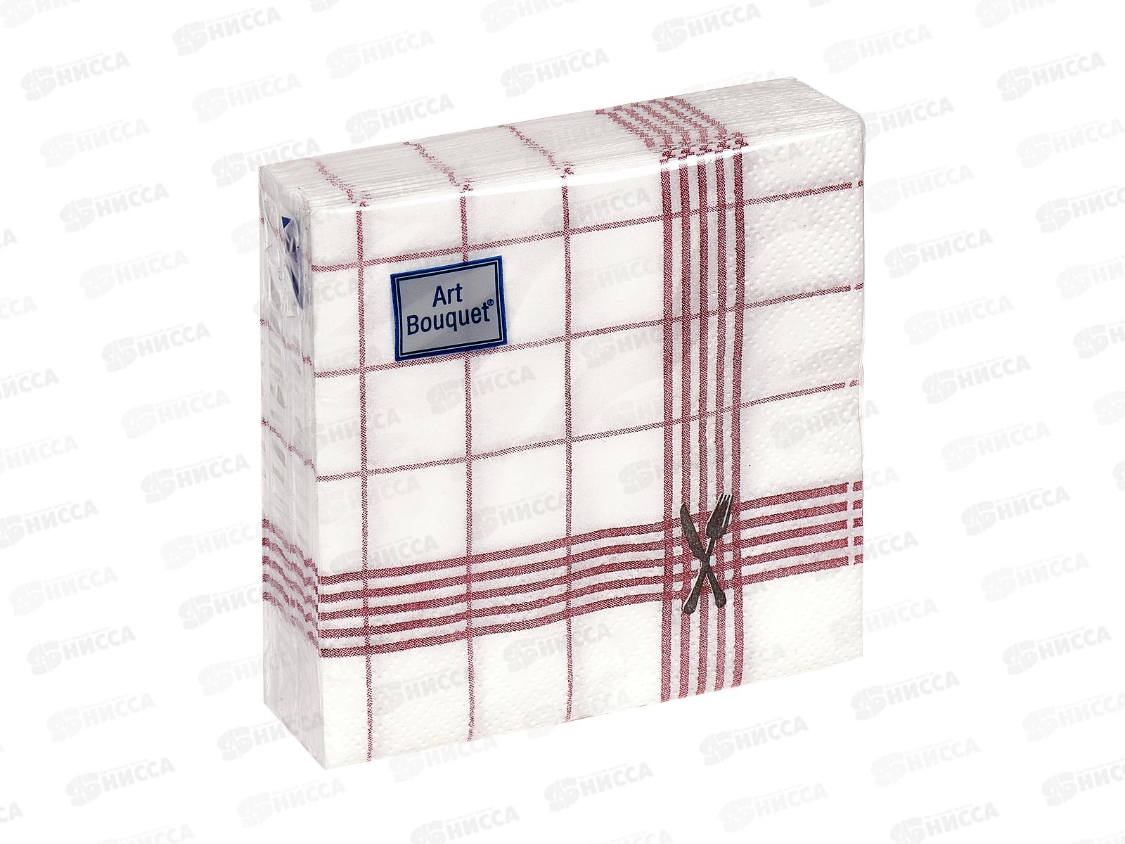 Салфетки 2 слойные 30 листов 20*20 Art Bouquet Скатерть бордовая,57620*26