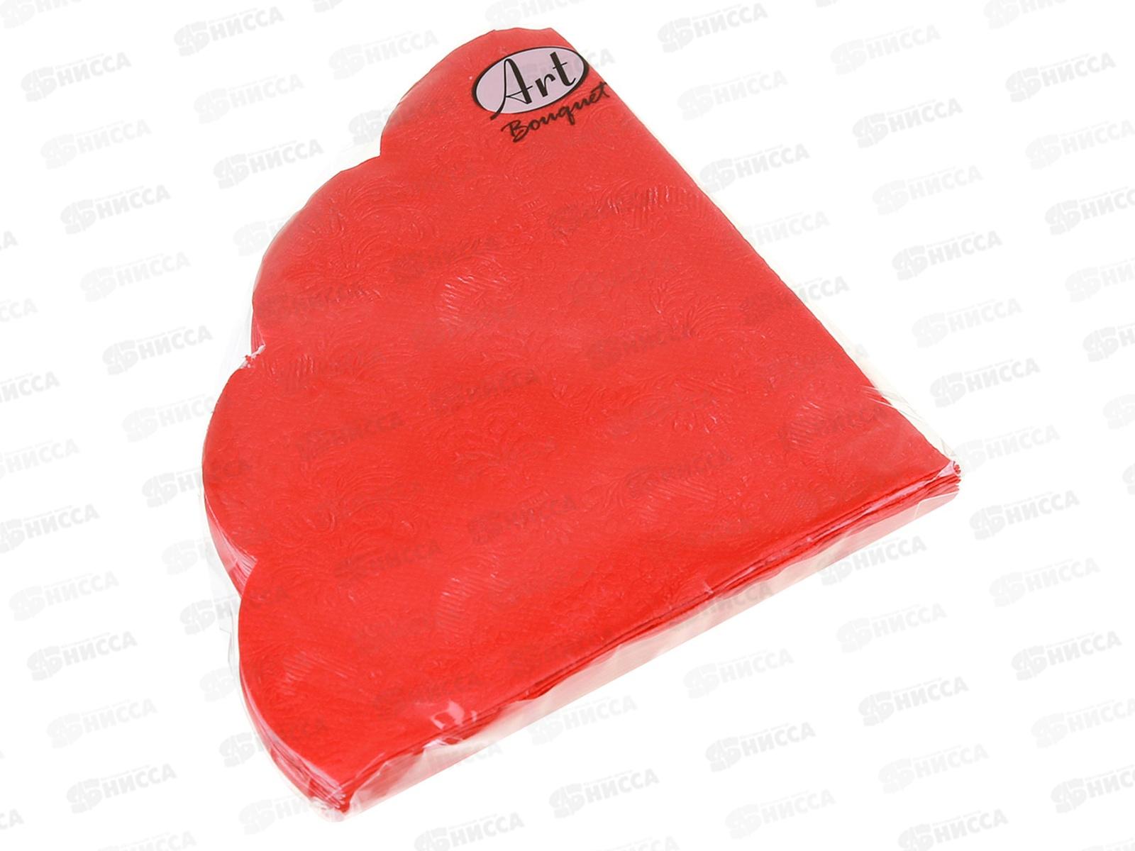 Салфетки 3 слойные 12 листов  Art Bouquet Rondo Royal Барокко Красный,37557*15