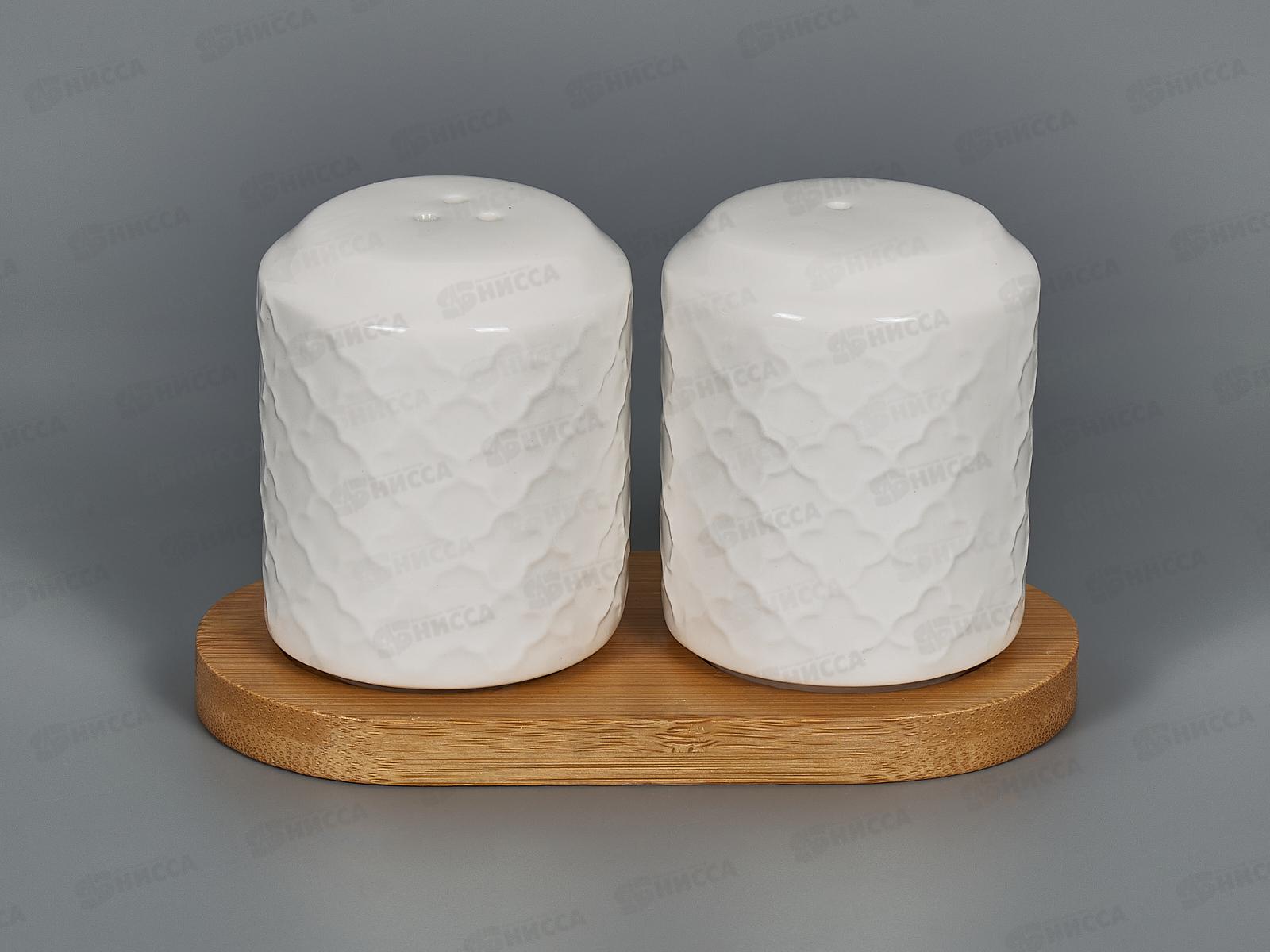 Набор для пеций 2предмета Naturel (солонка, перечница), на бамбук. подставке п/у 2630295 *60