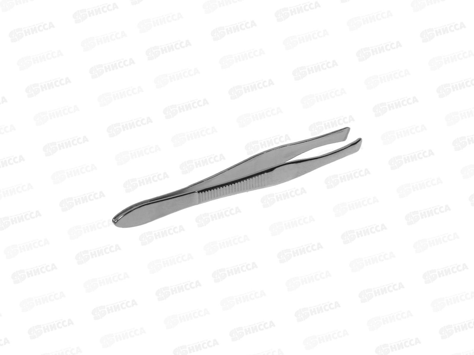 Trendy Пинцет для бровей скошенный серебристый T-818M