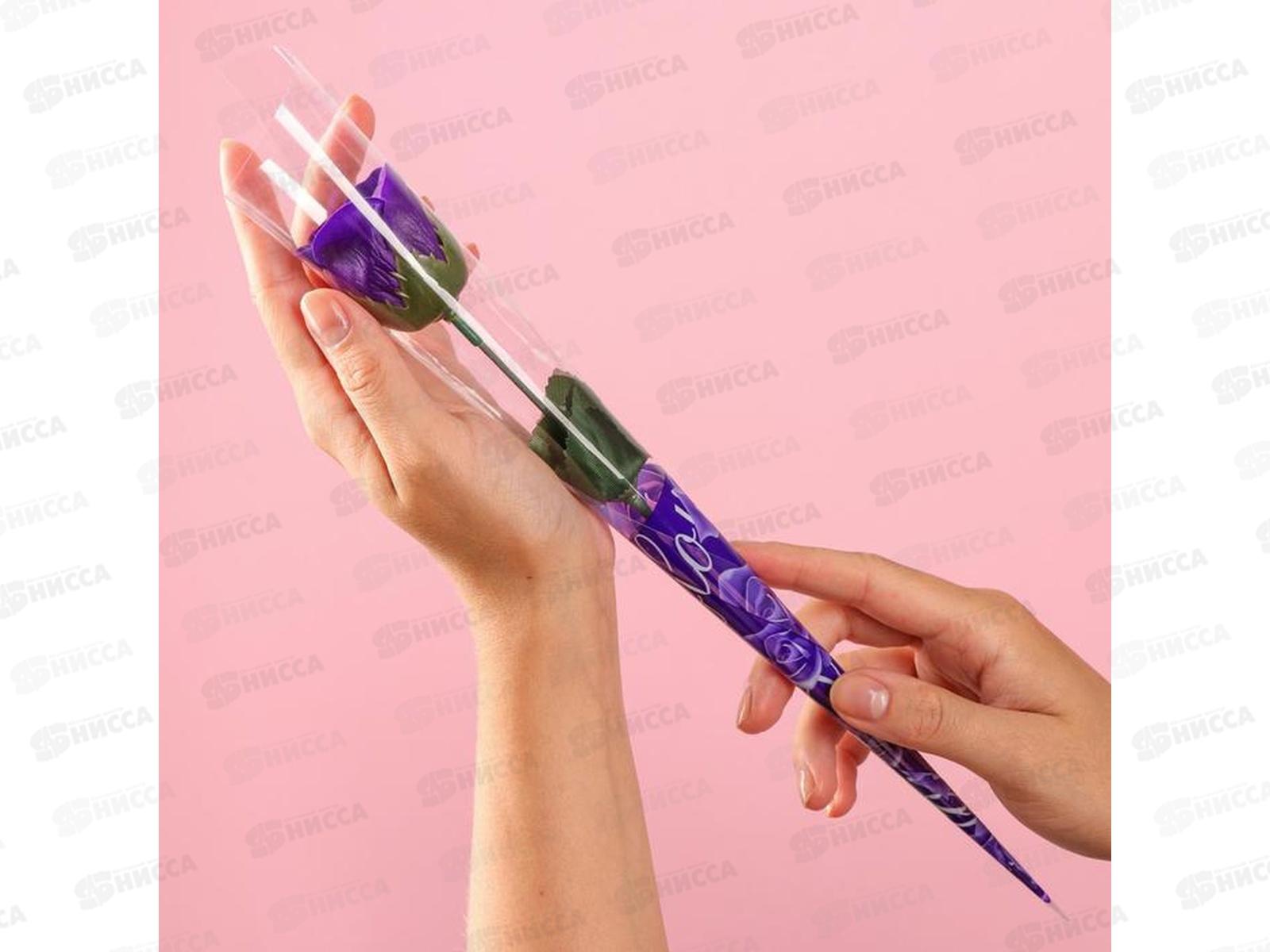 Мыльная роза фиолетовая на стебле 6962333