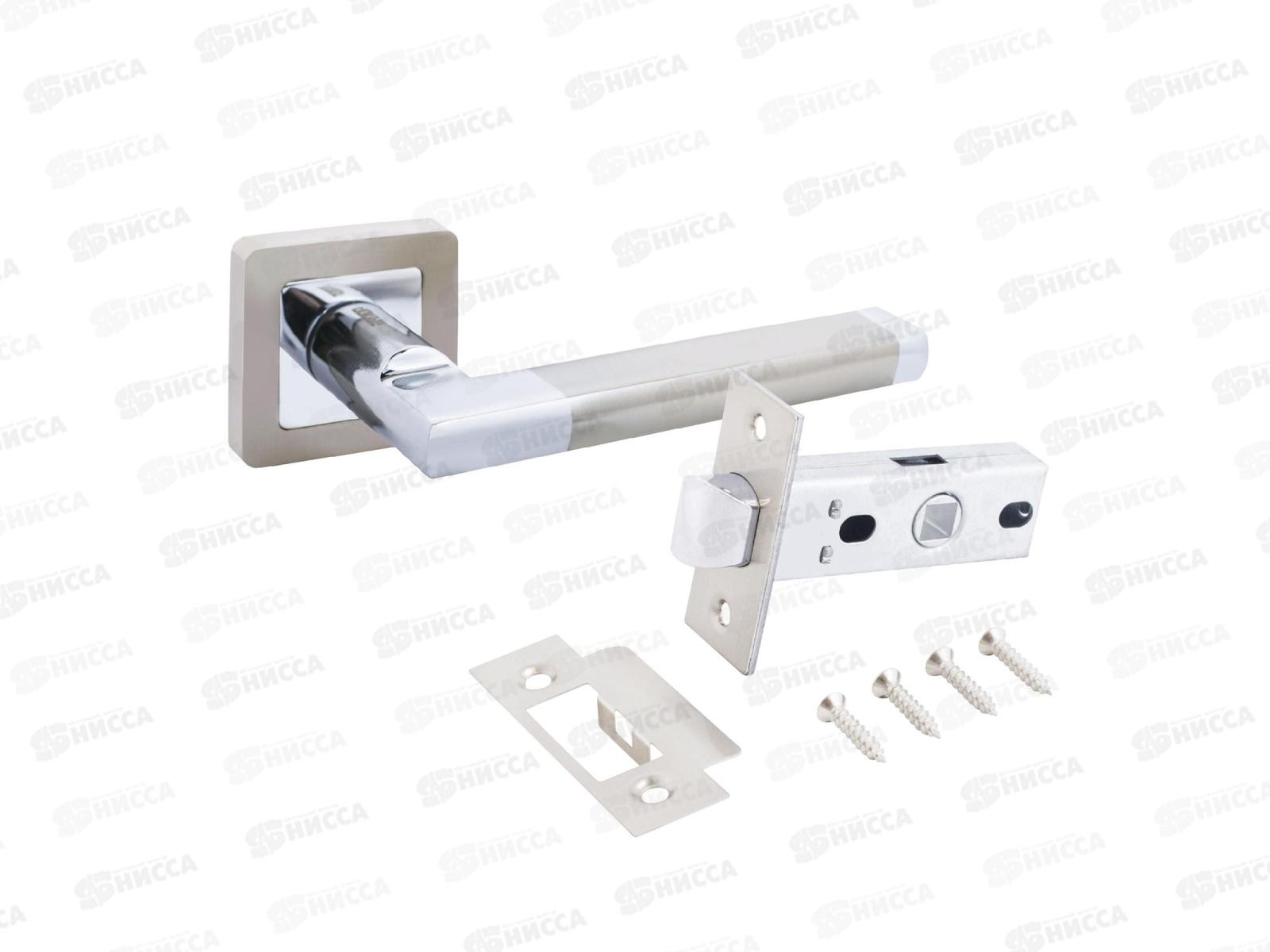 Ручки для дверей Аллюр АРТ Венсан SN/CP+L45-8 SN матовый никель+хром (комплект)