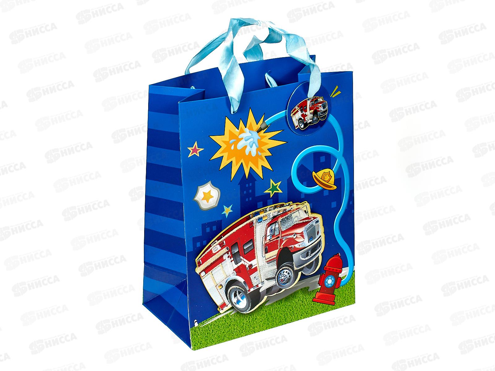 Пакет подарочный бумажный, 19,5*8*23,5см, Машины, асс.МС-7031 *20
