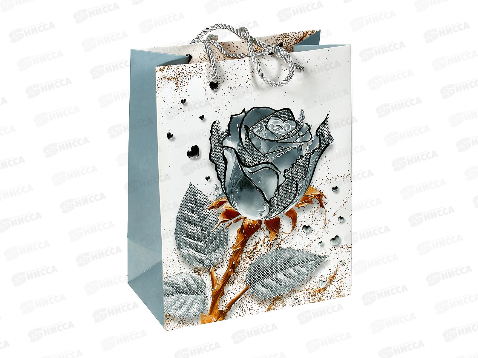 Пакет подароч. бумажный, 19,5*8*23,5см, Шик-роза, асс.МС-7034 *20