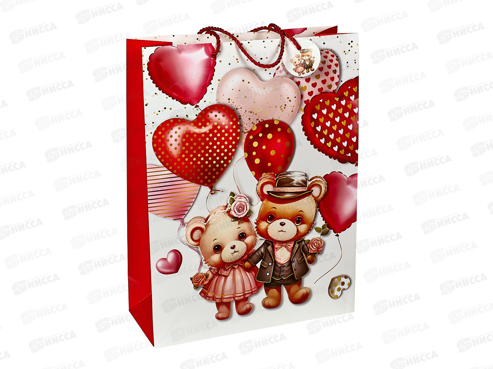 Пакет подарочный бумажный, 30*12*40см, Мишки, асс.МС-7042 *20