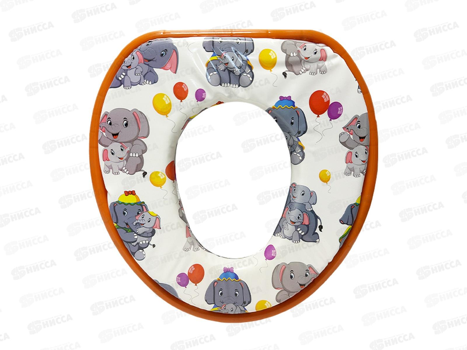 Сиденье на унитаз мягкое дет "Праздничные слоники" *30 МП