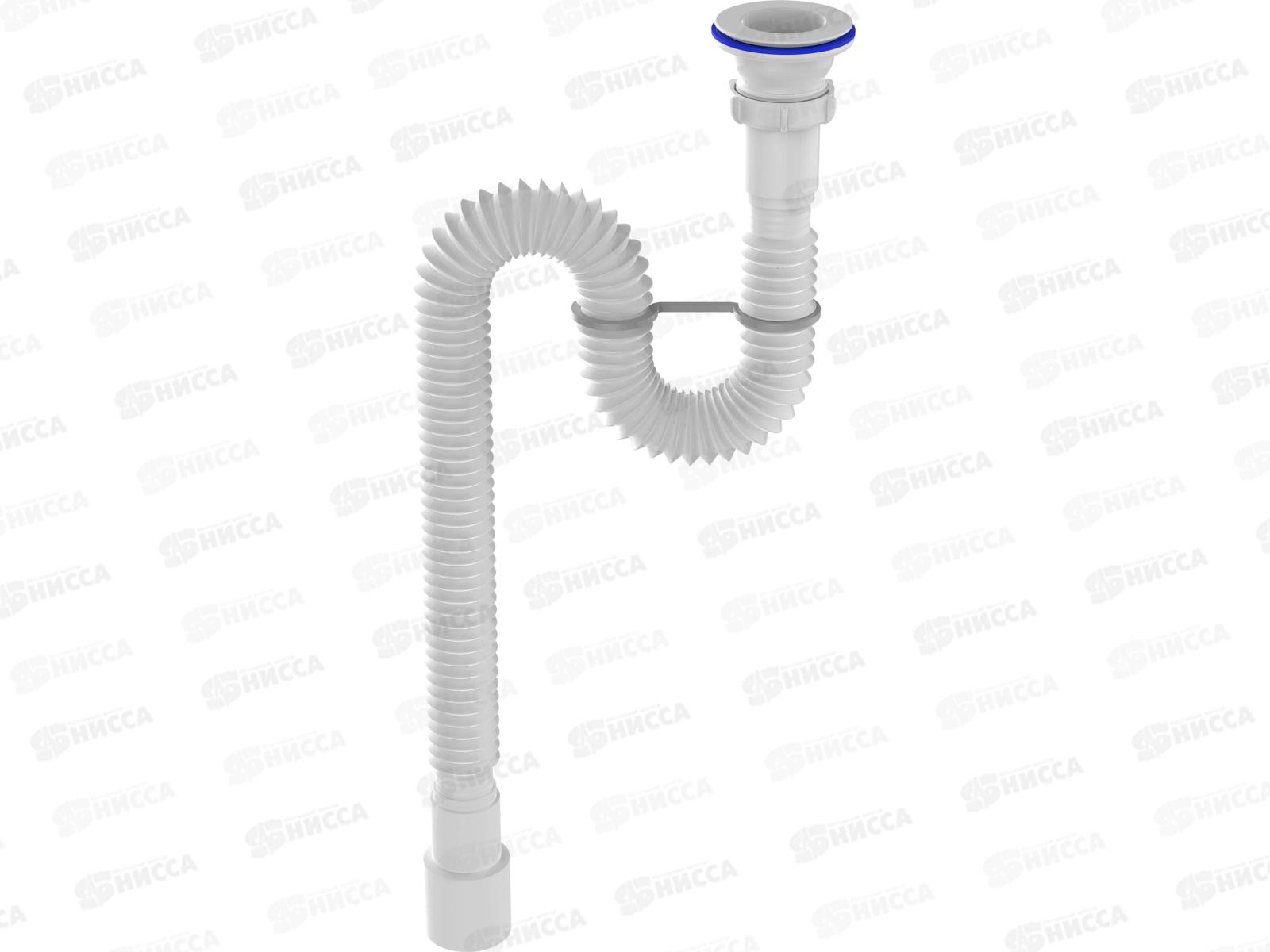 Гофросифон 1 1/2"*40/50 удлиненный с пластиковой решеткой, PF113-55-MR *55