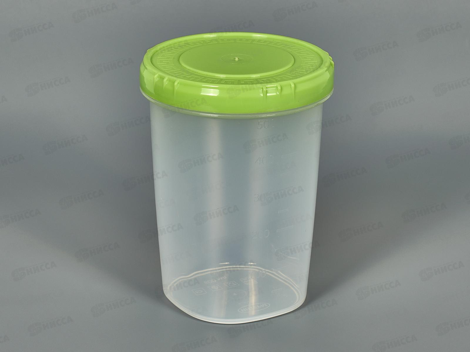 Емкость (Банка) 600мл салатовая крышка *45