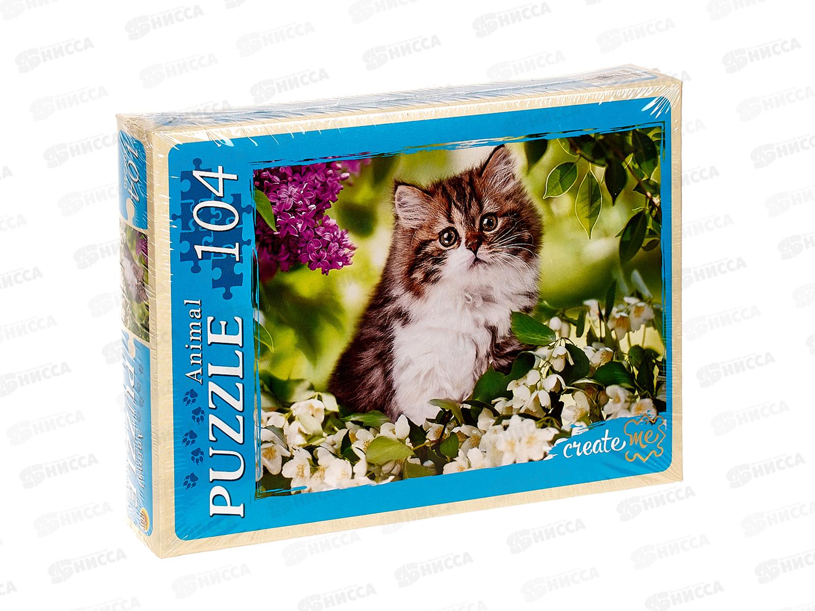 ПАЗЛ 104 элементов Котенок в цветах №4, П104-9933 *24