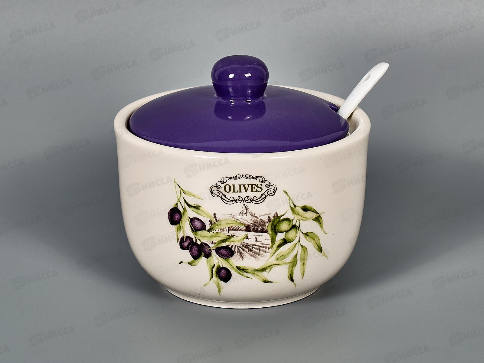 Сахарница Оливки 520мл с ложкой MFK21039