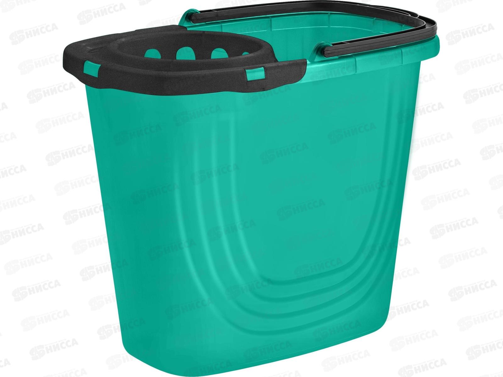 Ведро 10л &quotDisco&quot прямоуг с отж аквамарин SC111811027