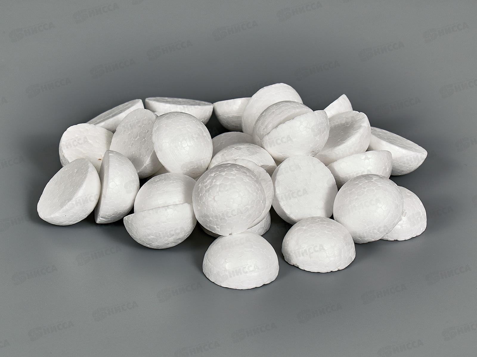 Декор элементы Альт Полусферы,пенопласт,30мм.,30шт,2-202/09*24