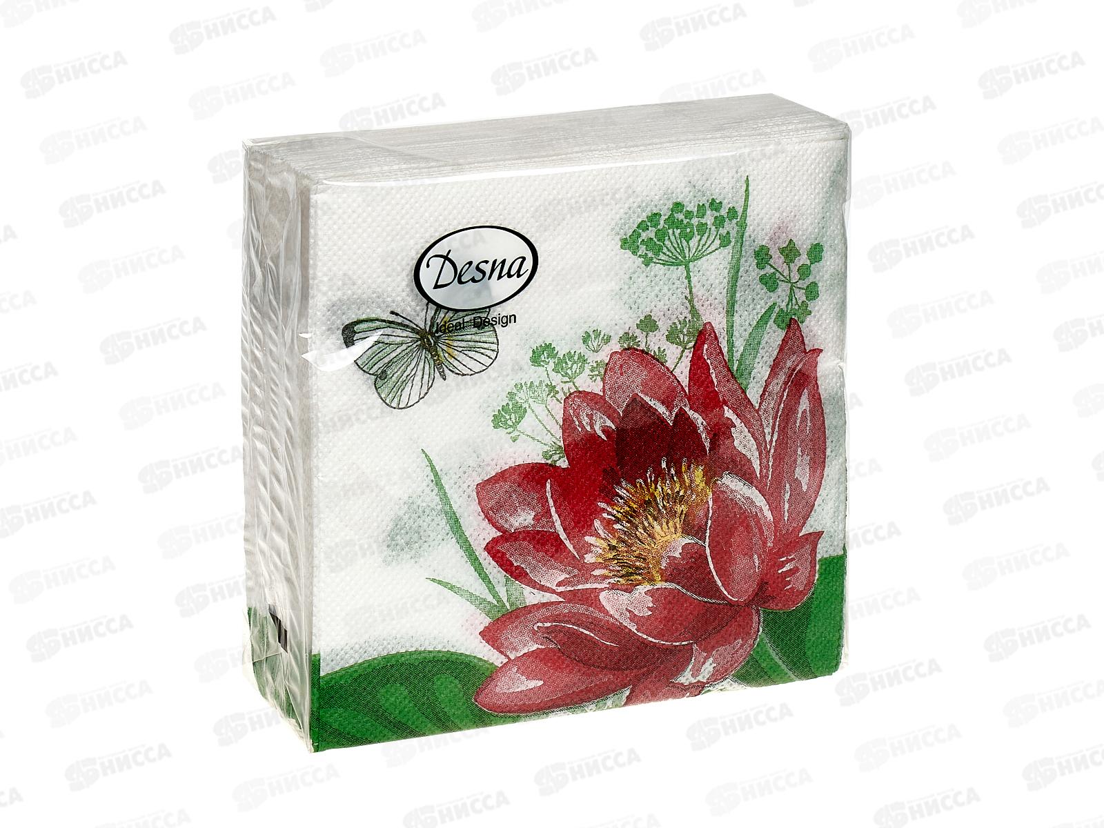 Салфетки 1 слойные 40 листов 24*24 Desna Design водяная лилия,57462*32