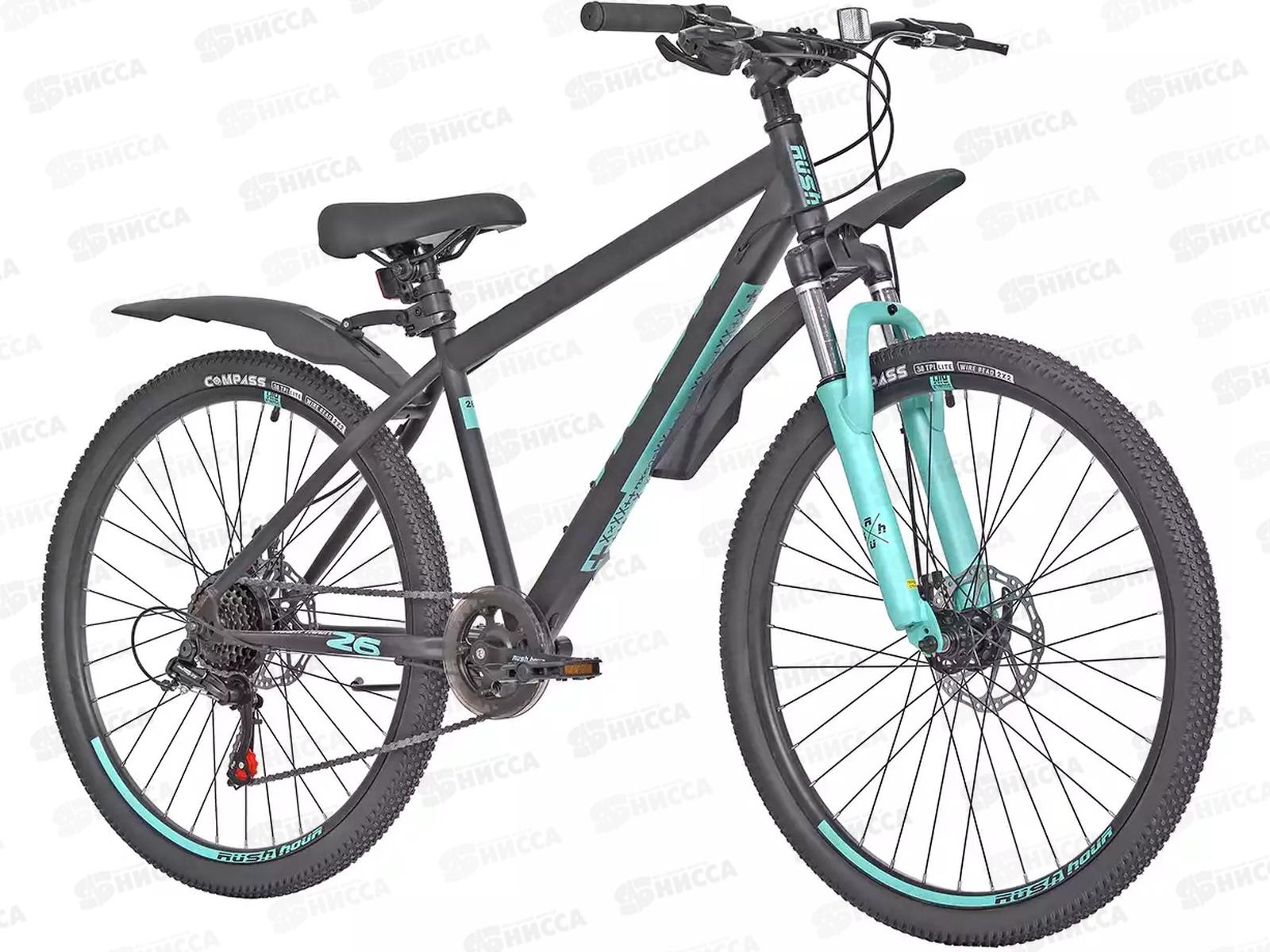 Велосипед 26" 21ск RUSH HOUR NX 615 DISC ST черный рама 18"П, 320036