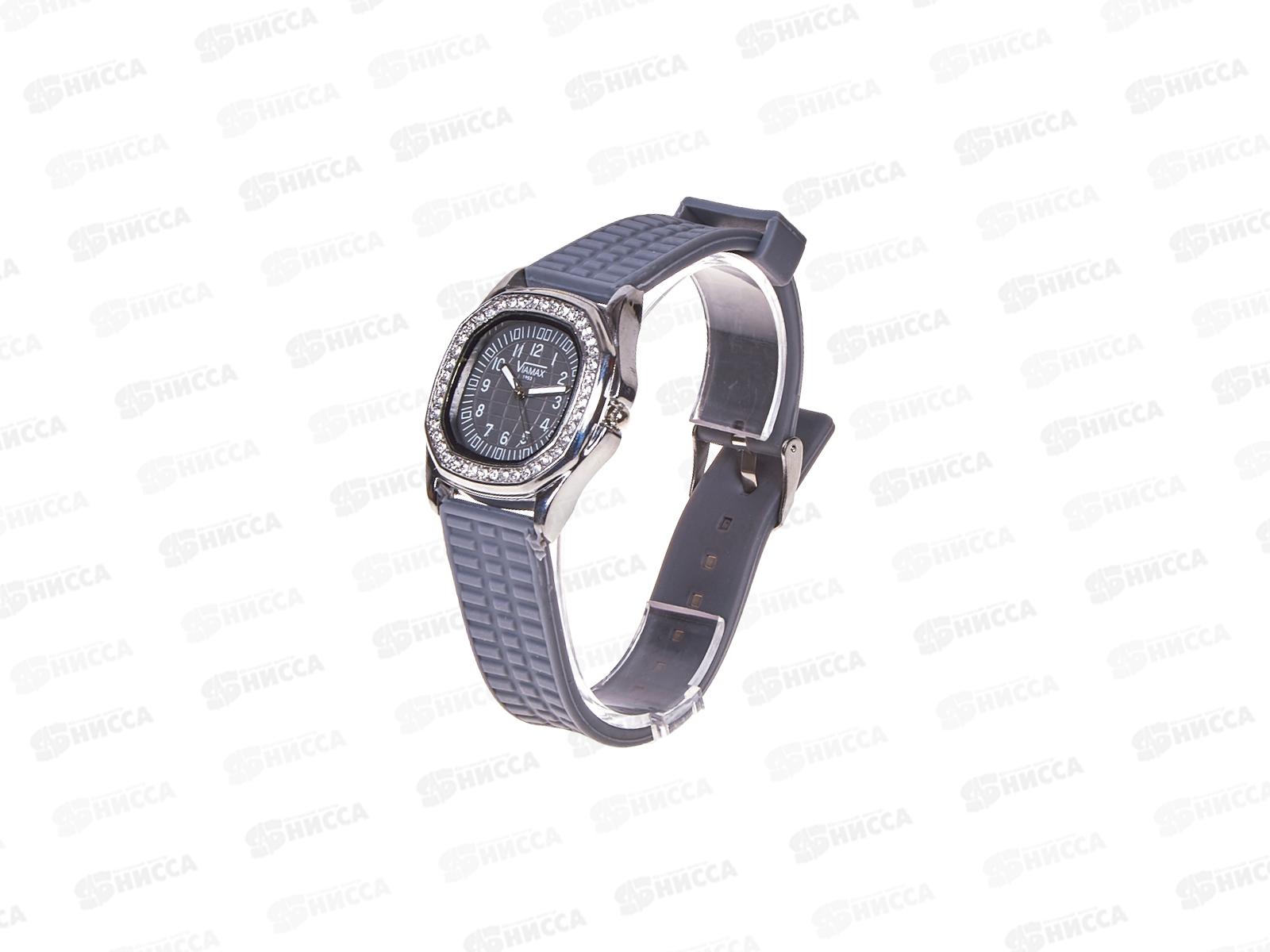 Часы женские Viamax на силиконовом ремешке со стразами квадратные