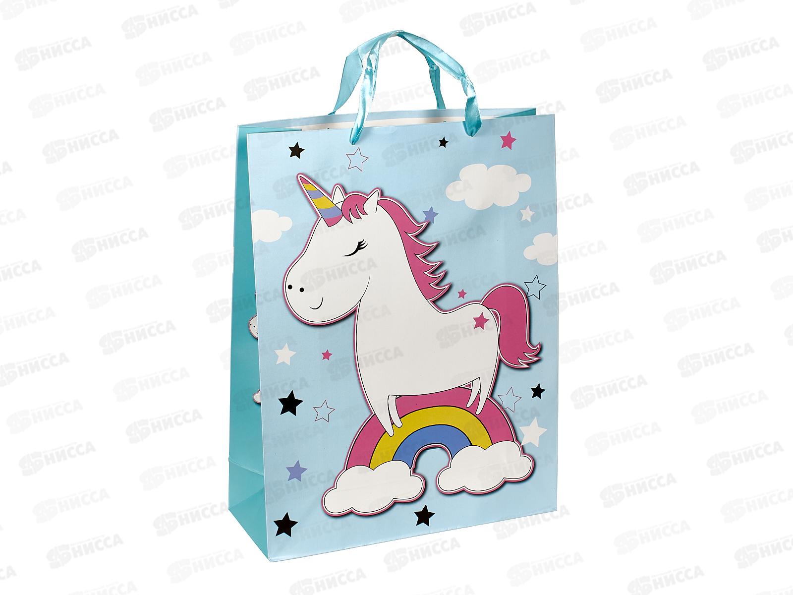 Пакет подарочный MI 31х42х12см Единорог на радуге, ППД-9668 *12